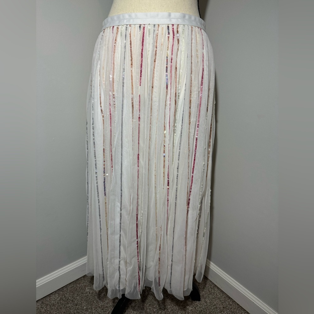 Needle and Thread sequin midaxi skirt lined ivory ballet women’s US 10 BEAUTIFUL